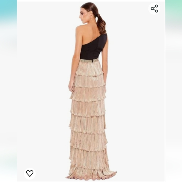 IEENA for MAC DUGGAL 26541 ONE SHOULDER LAYERED RUFFLE GOWN Size 2 - Picture 10 of 11